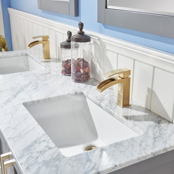 Altair Remi 60" double Sinks Bathroom Vanity Set with Marble Countertop