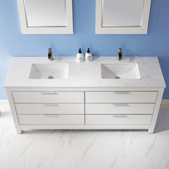 Altair Jackson 72" Double Bathroom Vanity Set in Stone Countertop