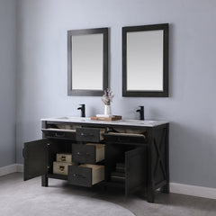Altair Maribella 60" Double sinks Bathroom Vanity Set with Marble Countertop