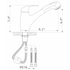 Alpha Loop Handle Pull-Out Faucet Model No. 53-577