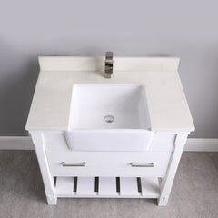 Altair Georgia 36" Single Bathroom Vanity Set with White Farmhouse Basin