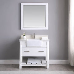 Altair Georgia 36" Single Bathroom Vanity Set with White Farmhouse Basin