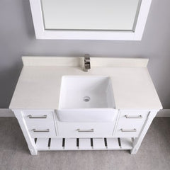 Altair Georgia 48" Single Bathroom Vanity Set with White Farmhouse Basin