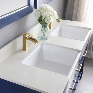 Altair Georgia 60" double Farmhouse Sinks Bathroom Vanity Set with White Farmhouse Basin