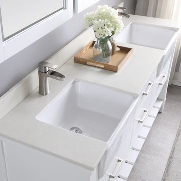 Altair Georgia 72" double farmhouse Sinks Bathroom Vanity Set with White Farmhouse Basin