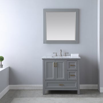 Altair Isla 36" Single Bathroom Vanity Set with Marble Countertop