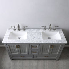 Altair Isla 60" double sinks Bathroom Vanity Set with Marble Countertop