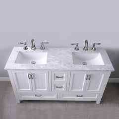Altair Isla 60" double sinks Bathroom Vanity Set with Marble Countertop