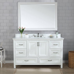 Altair Isla 60" Single Bathroom Vanity Set with Marble Countertop