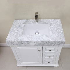 Altair Jardin 36" Single Bathroom Vanity Set in Marble Countertop