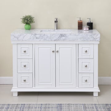 Altair Jardin 48" Single Bathroom Vanity Set in Marble Countertop