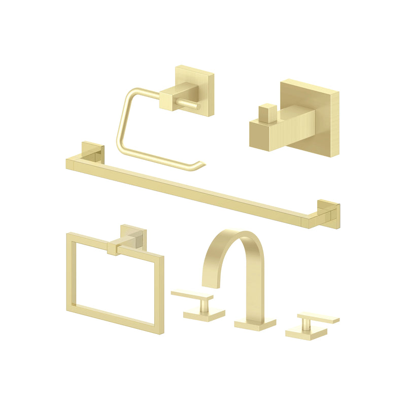 ZLINE 5 Piece Bathroom Faucet and Accessory Bundle(5BP-BLSACCF-PG)