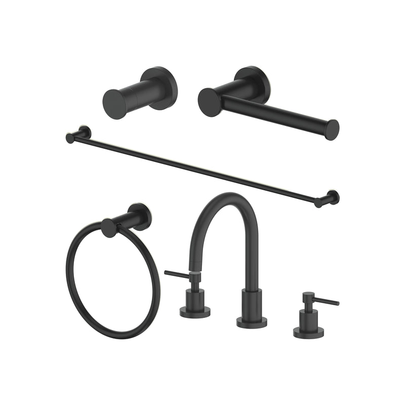 ZLINE 5 Piece Bathroom Faucet and Accessory Bundle(5BP-EMBYACCF-MB)