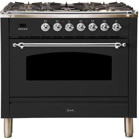 ILVE 36" Nostalgie Series Freestanding Single Oven Dual Fuel Range with 5 Sealed Burners and Griddle (UPN90FDM) - Ate and Drank