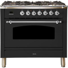 ILVE 36" Nostalgie Series Freestanding Single Oven Dual Fuel Range with 5 Sealed Burners and Griddle (UPN90FDM) - Ate and Drank