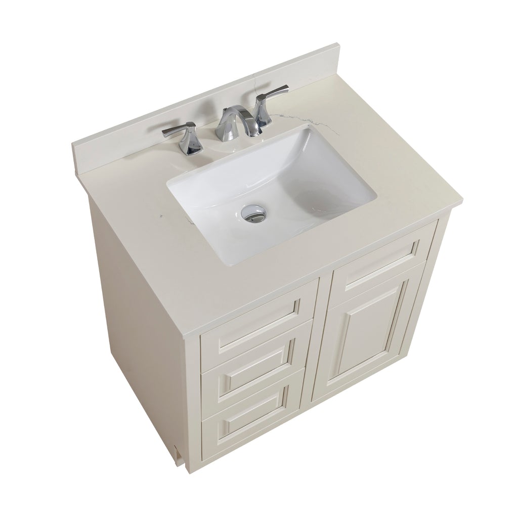 Altair 31" Single Sink Bathroom Vanity Countertop - Belluno in Milano White
