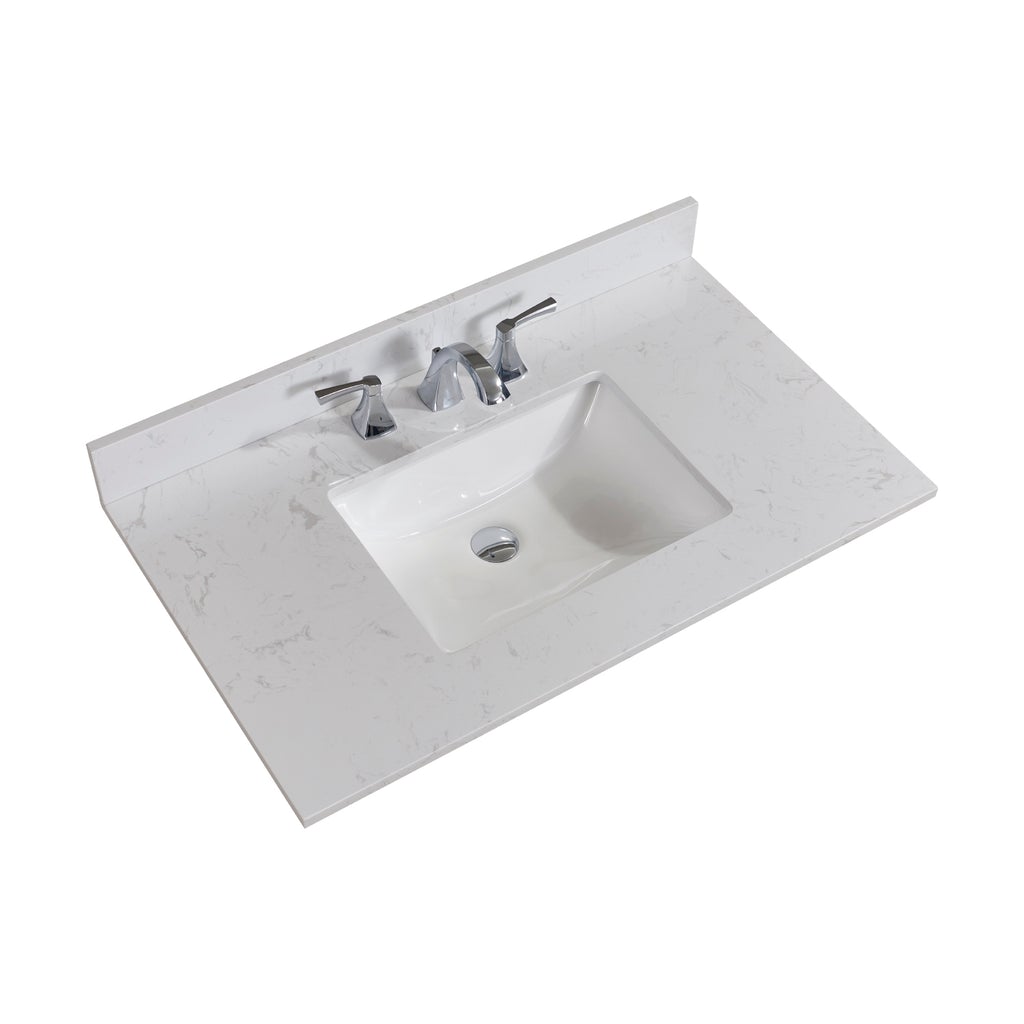 Altair 37" Single Sink Bathroom Vanity Countertop - Frosinone in Jazz White