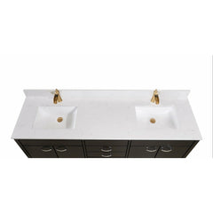 Altair 73" Double Sink Bathroom Vanity Countertop - Frosinone In Jazz White