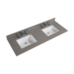 Altair 61" Double Sink Bathroom Vanity Countertop - Imperia in Mountain Gray