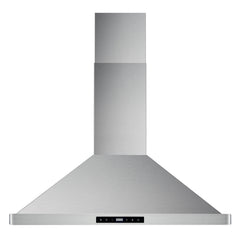 Cosmo 30" Ductless Wall Mount Range Hood with Soft Touch Controls, 3-Speed Fan, Permanent Filters, LED Lights; Carbon Filter Kit - COS-63175S-DL