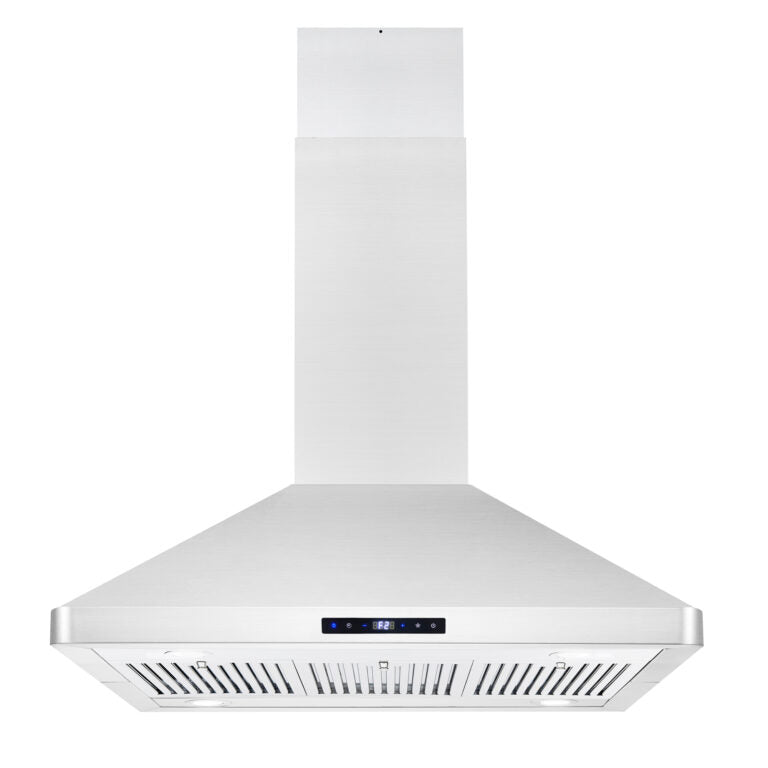 Cosmo 36" Ducted Island Range Hood with 380 CFM, 3-Speed Fan, Permanent Filters, LED Lights in Stainless Steel - COS-63ISS90