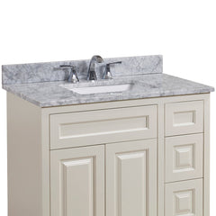 Altair 37" Single Sink Bathroom Vanity Countertop - Oristano in White Carrara Marble