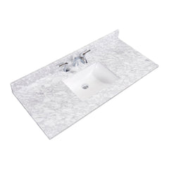 Altair 49" Single Sink Bathroom Vanity Countertop - Oristano in White Carrara Marble