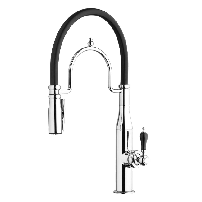 LaToscana 18 5/8" Single Handle Pull-out With Silycon spout And A Sprayer Spout Rotates - 64-557PZB