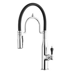 LaToscana 18 5/8" Single Handle Pull-out With Silycon spout And A Sprayer Spout Rotates - 64-557PZB