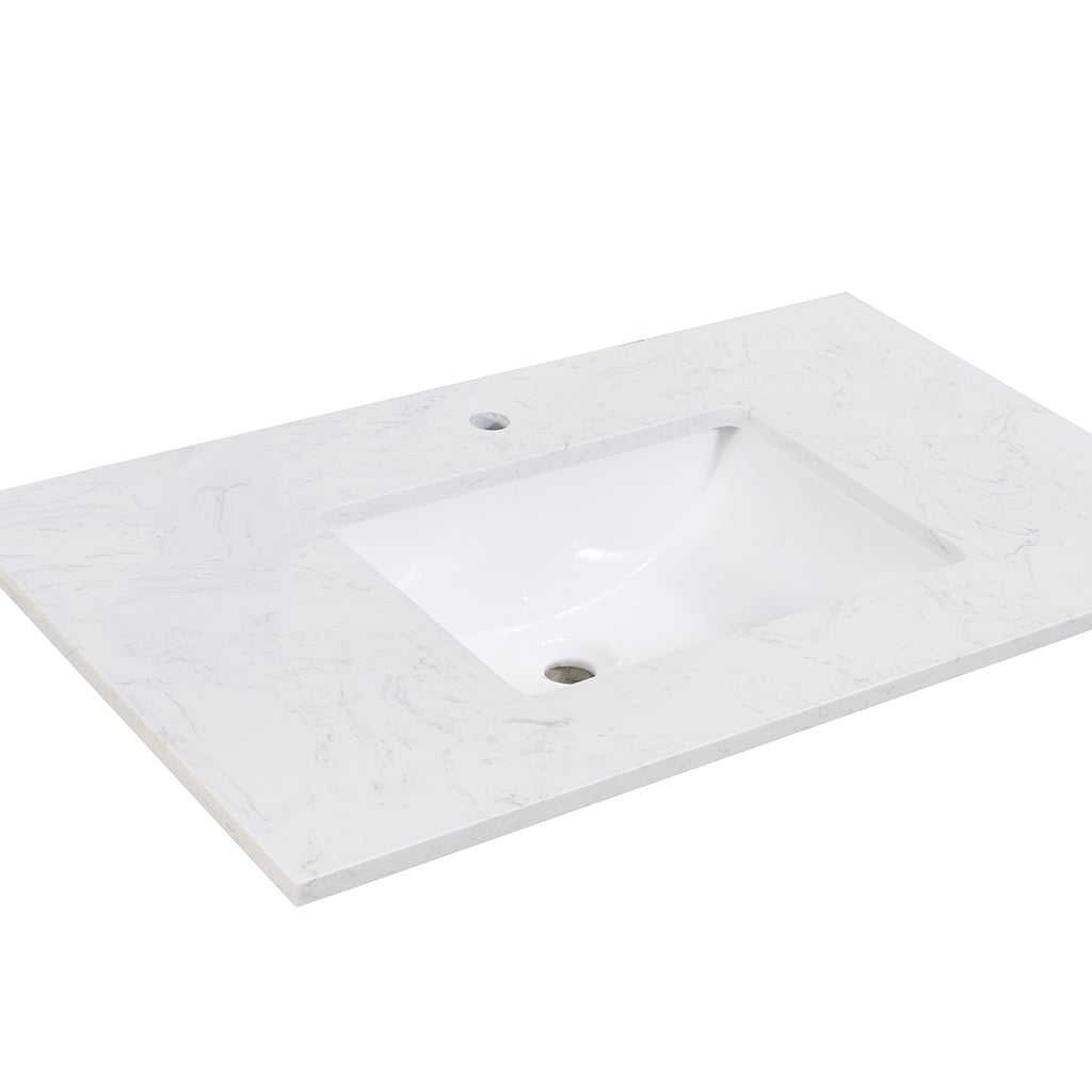 Altair 37" Single Sink Bathroom Vanity Countertop - Salerno in Aosta White