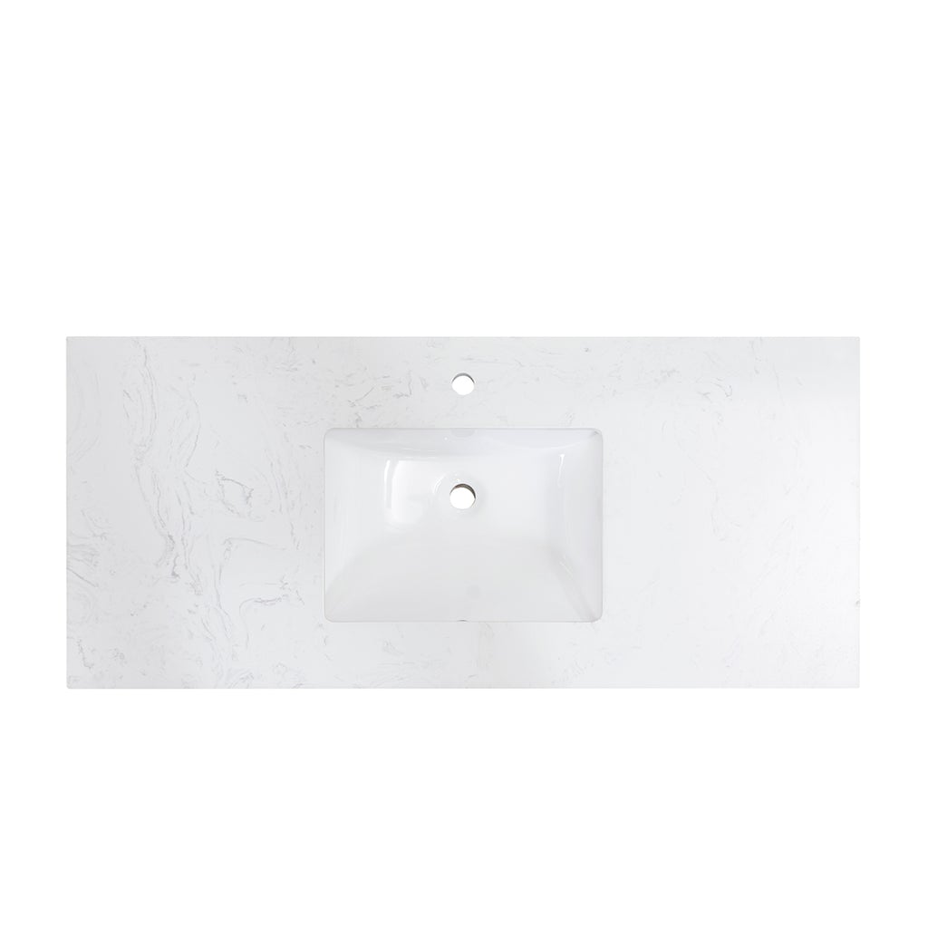 Altair 49" Single Sink Bathroom Vanity Countertop - Salerno in Aosta White