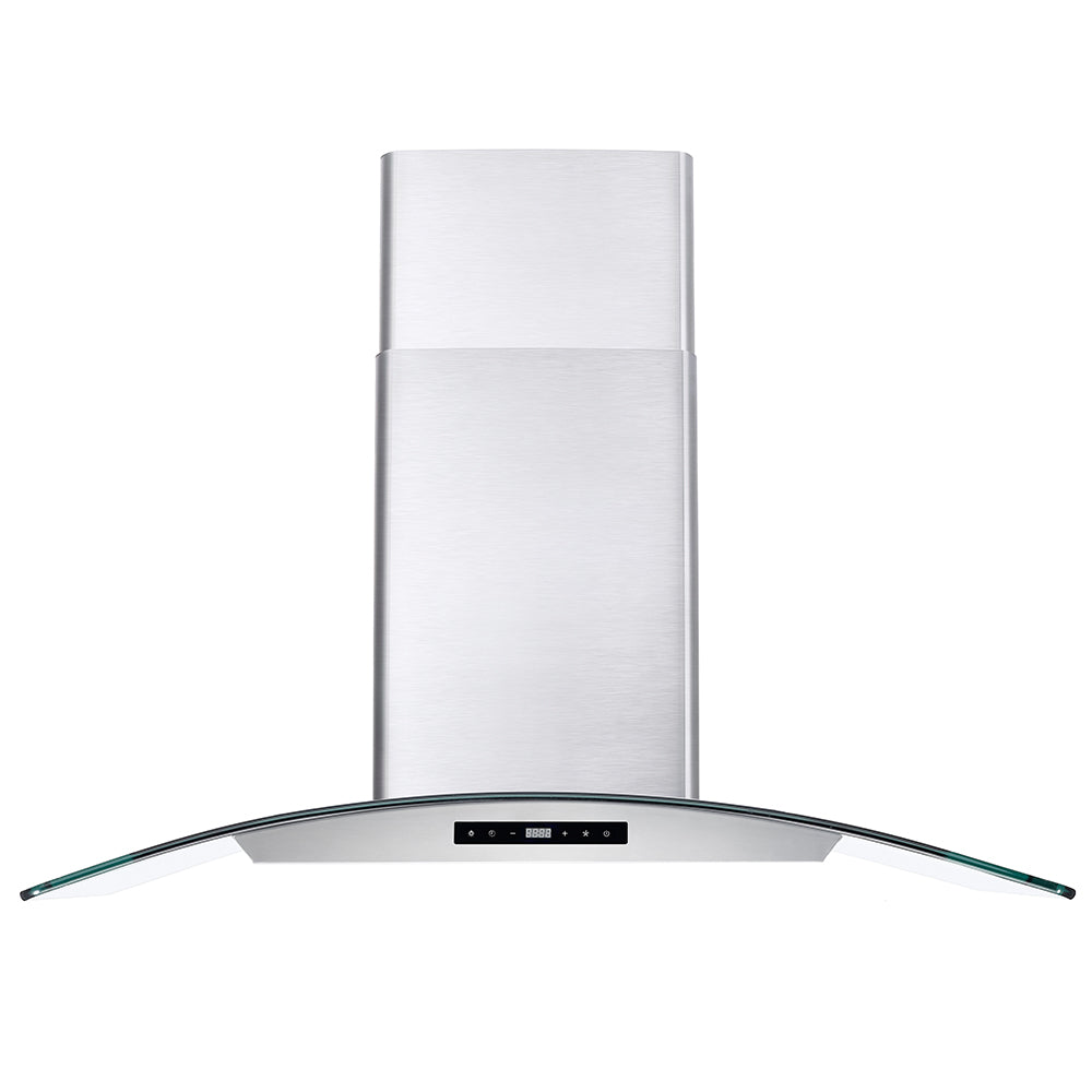 Cosmo 36" 380 CFM Ductless Wall Mount Glass Canopy Range Hood with Touch Controls Range Hood with Carbon Filters and LED Lights - COS-668AS900-DL