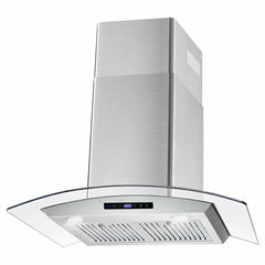 Cosmo 30" Ducted Wall Mount Range Hood in Stainless Steel with Touch Controls, LED Lighting and Permanent Filters - COS-668WRCS75