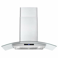 Cosmo 36" Ducted Wall Mount Range Hood in Stainless Steel with Touch Controls, LED Lighting and Permanent Filters - COS-668WRCS90