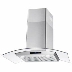 Cosmo 36" Ducted Wall Mount Range Hood in Stainless Steel with Touch Controls, LED Lighting and Permanent Filters - COS-668WRCS90