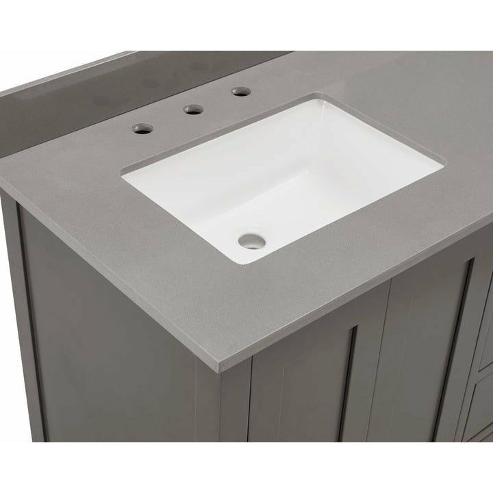 Altair 61" Double Sink Bathroom Vanity Countertop - Madrid in Concrete Grey