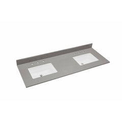 Altair 61" Double Sink Bathroom Vanity Countertop - Madrid in Concrete Grey