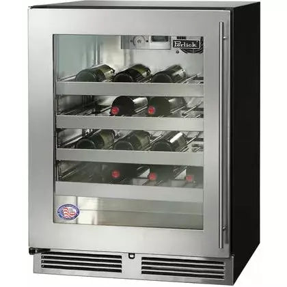 Perlick 24" Wine Reserve w/ Stainless Steel Glass Door, ADA Compliant with 32 Bottle Capacity - HA24WB-4-3