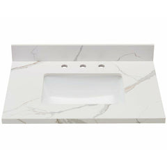 Altair 31" Single Sink Bathroom Vanity Countertop - Eivissia in Calacatta White