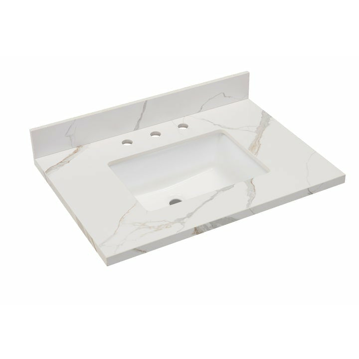 Altair 31" Single Sink Bathroom Vanity Countertop - Eivissia in Calacatta White