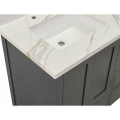 Altair 61" Double Sink Bathroom Vanity Countertop - Eivissia in Calacatta White