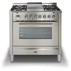 ILVE 36" Professional Plus Series Freestanding Single Oven Gas Range with 5 Sealed Burners (UPW90FDV) - Ate and Drank