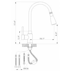 Alpha Goose Neck Pull-Out Faucet Model No. 78-599