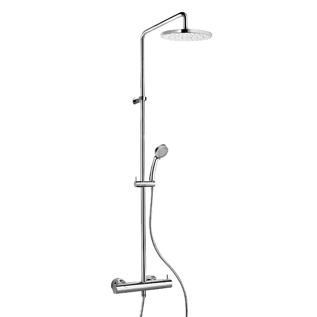 LaToscana 78" 3 jets hand shower. 78"Shower Column With Thermostatic Mixer ABS Handles 38° Safety Button Integrated Diverter Brass Tube Adjustable Shower Holder - 78CR689