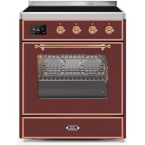 ILVE 30" Majestic II Series Freestanding Electric Single Oven Range with 4 Elements, Triple Glass Cool Door, Convection Oven, TFT Oven Control Display and Child Lock (UMI30) - Ate and Drank