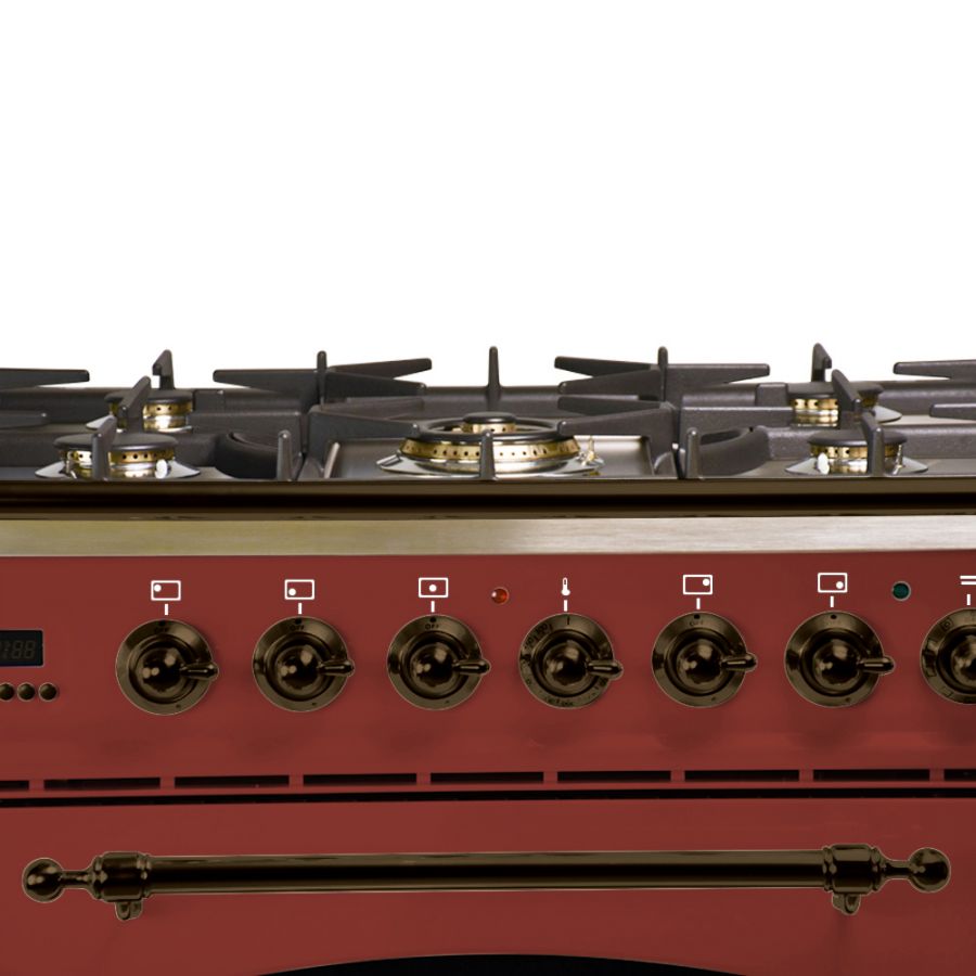 Hallman 30 in. Single Oven All Gas Italian Range, LP Gas, Bronze Trim HGR30BZLP
