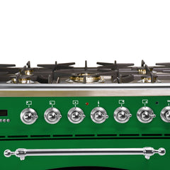 Hallman 30 in. Single Oven Duel Fuel Italian Range, LP Gas, Chrome Trim HDFR30CMLP
