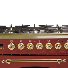 Hallman 30 in. Single Oven All Gas Italian Range, Brass Trim HGR30BS