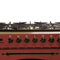 Hallman 30 in. Single Oven Duel Fuel Italian Range, Bronze Trim HDFR30BZ