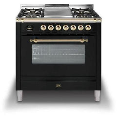 ILVE 36" Professional Plus Series Freestanding Single Oven Gas Range with 5 Sealed Burners (UPW90FDV) - Ate and Drank